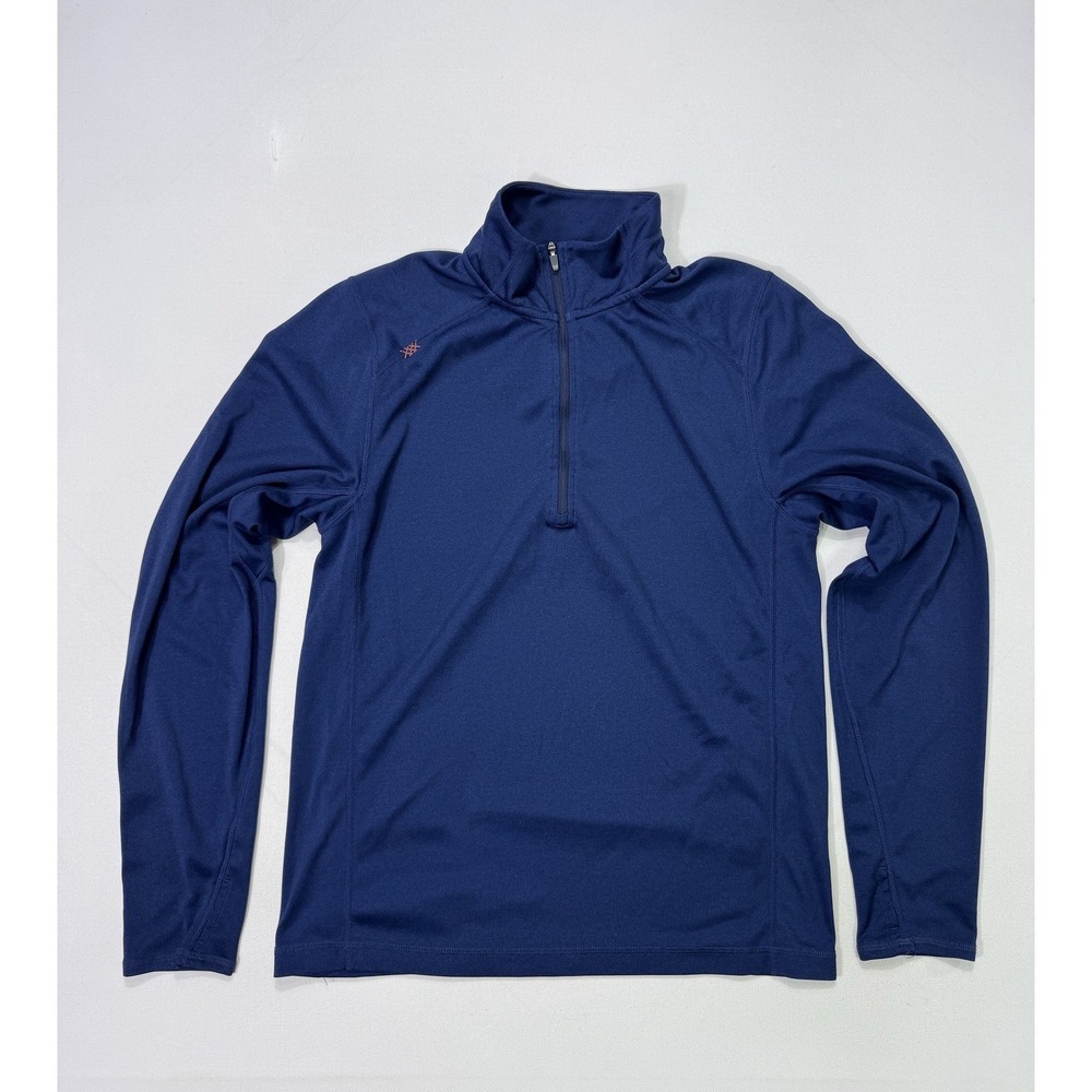 Rhone Pullover Men's Small Navy Blue Polartec Quarter Zip Thumbholes Activewear
